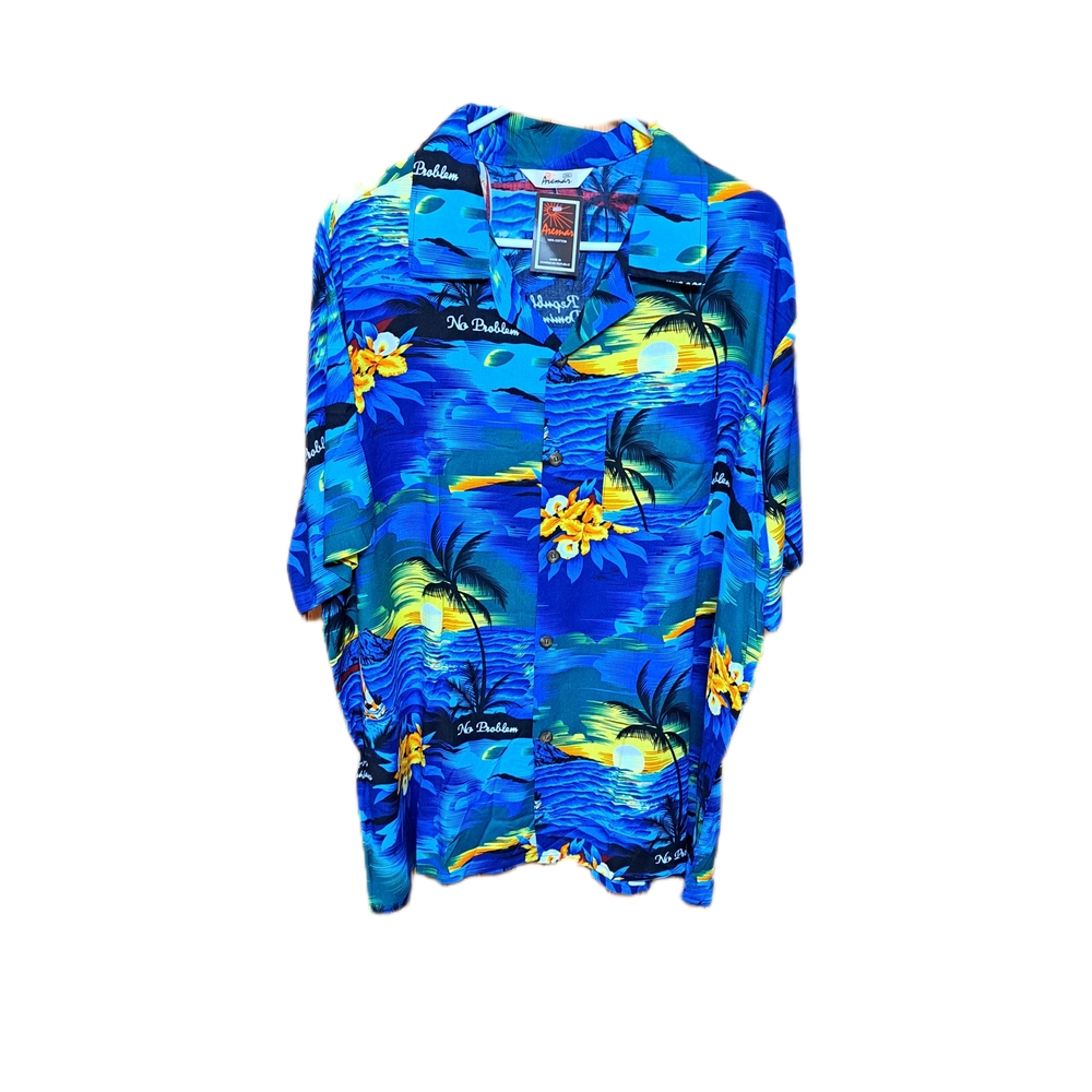 🌴🌸Aremar Men's Button Up 3XL Multicolor Flora Short Sleeve Shirt. NWT